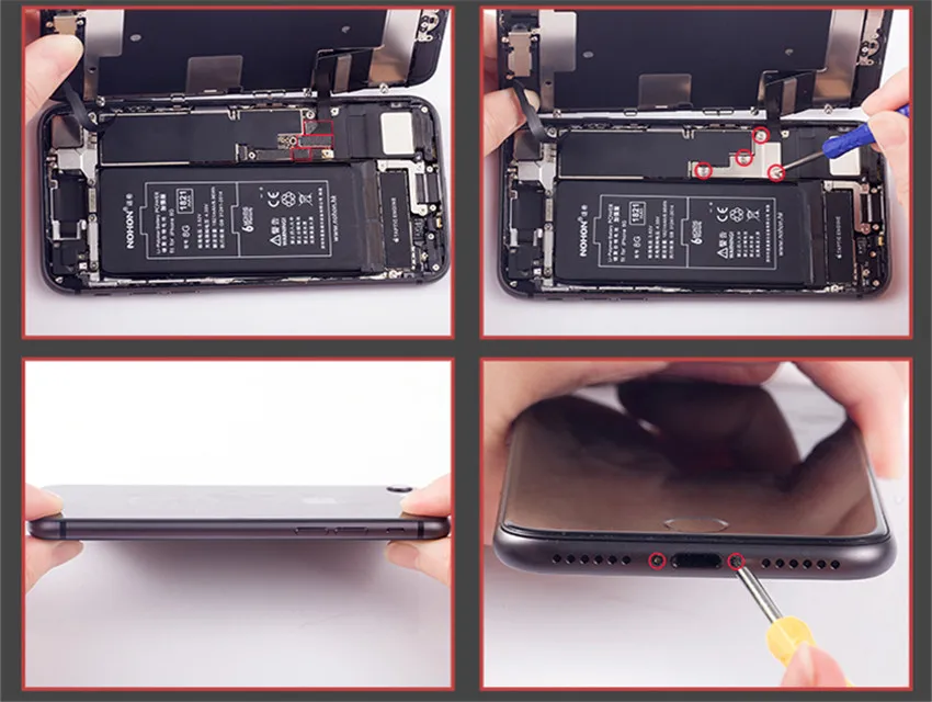 NOHON для iPhone 5S 5C 6 6 S 7 8 батарея реальная Высокая емкость Замена литиевые батареи полимерный Bateria Бесплатные инструменты