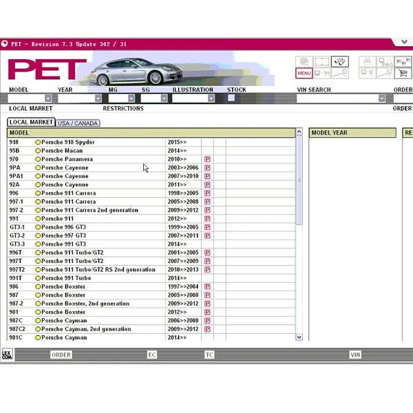 2015 07 V каталог запасных частей для Porsche автомобилей PET 7 3|catalog|catalog parts |