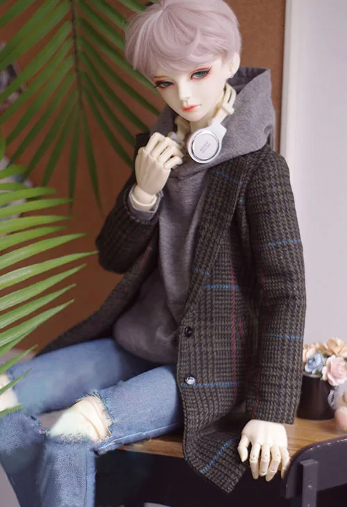 BJD Одежда для куклы SD13 uncle SD17 три или четыре минуты MSD шерстяное клетчатое пальто коричневого и зеленого цвета Длинная ветровка аксессуары для куклы