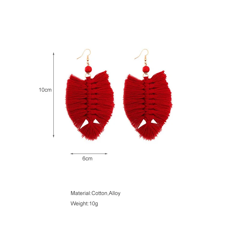 Женские серьги с бахромой в виде листьев этнические длинные Винтажные ручной