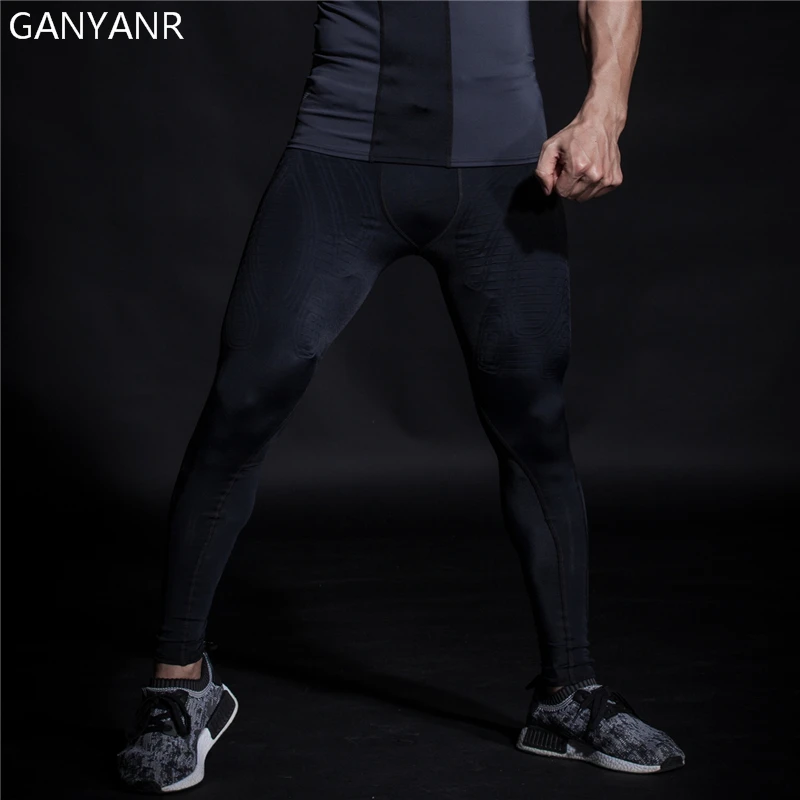 GANYANR, колготки для бега, мужские, для баскетбола, фитнеса, атлетических леггинсов, для занятий спортом, для спортзала, бега, тренировок, футбола, компрессионные штаны, сексуальные