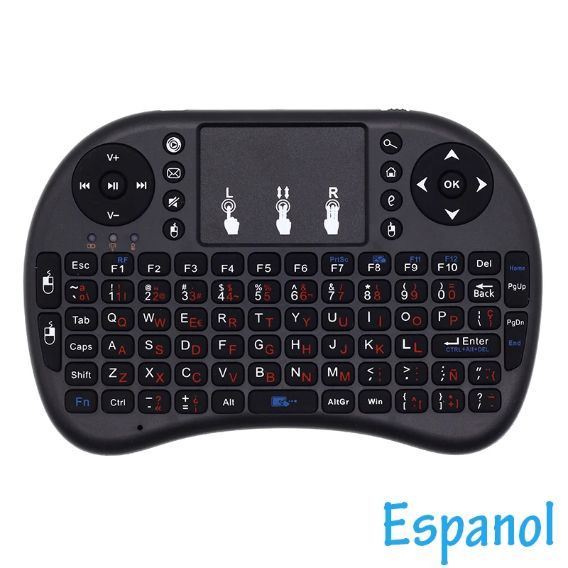 I8 Espanol испанская клавиатура 2 4G мини беспроводная Air Mouse с тачпадом для Android TV Box/Mini