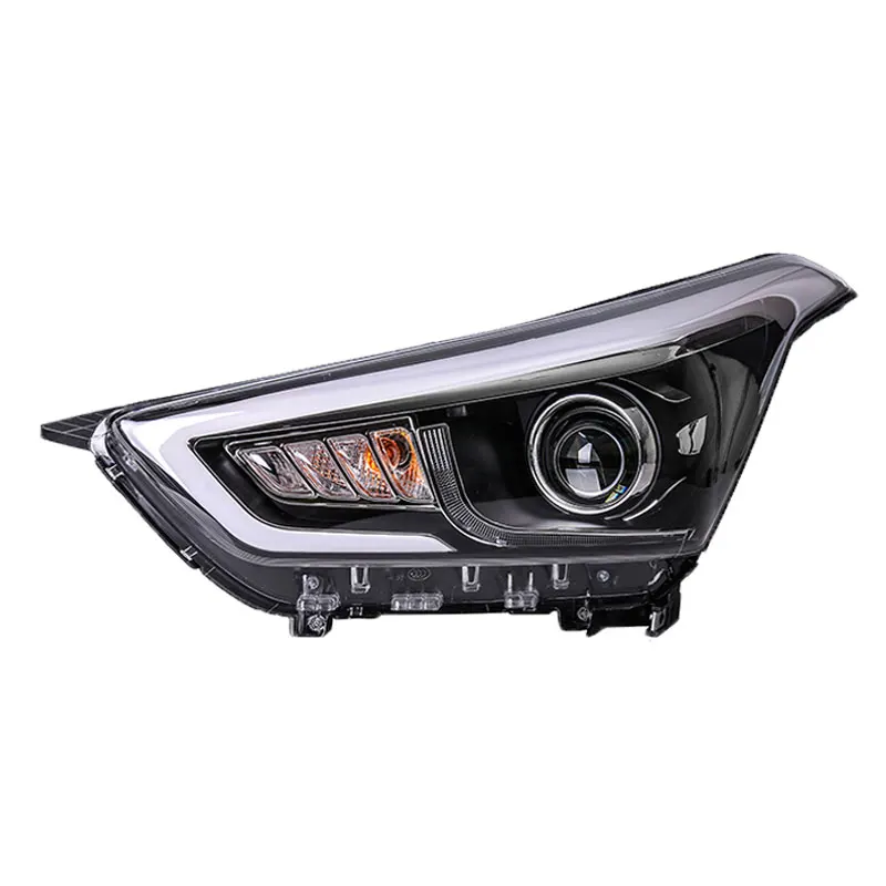 Автомобильный Стильный чехол на головную лампу для hyundai Creta IX25, фара Sentra, светодиодный фонарь DRL H7 D2H Hid, вариант биксенонового луча - Цвет: No light bulb