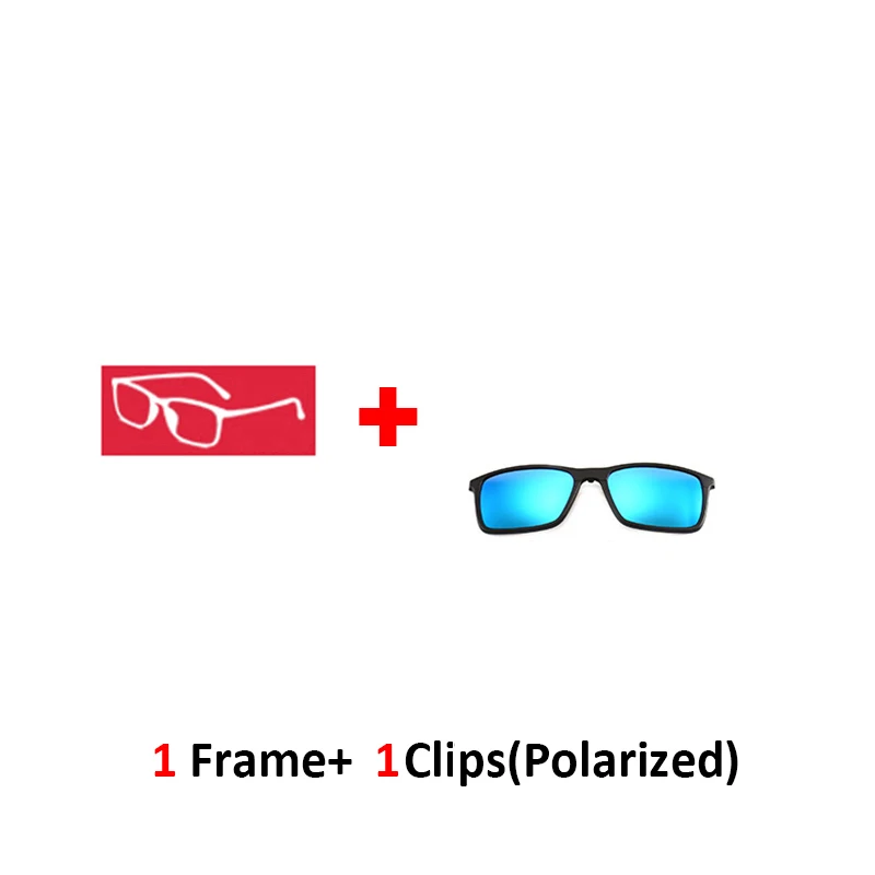 1frame 1clips Multiclip очки рамки клип на магнитные солнцезащитные очки для мужчин женщин поляризованные солнцезащитные очки квадратный Защита от солнца рецепт 8806 - Цвет линз: 1frame 1clips
