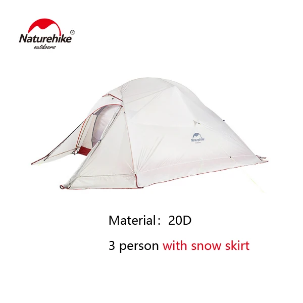 3 person with skirt Naturehike Новая Самостоятельная 1 2 3 человек Сверхлегкая уличная кемпинговая палатка облачная 1 2 3 обновленная 20D силиконовая тканевая палатка - Цвет: 3 person with skirt