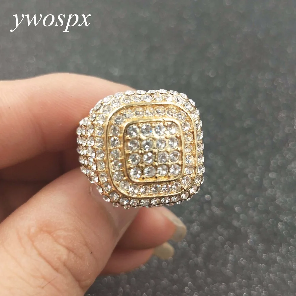 Роскошные циркониевые кольца золотого цвета для мужчин ювелирные изделия