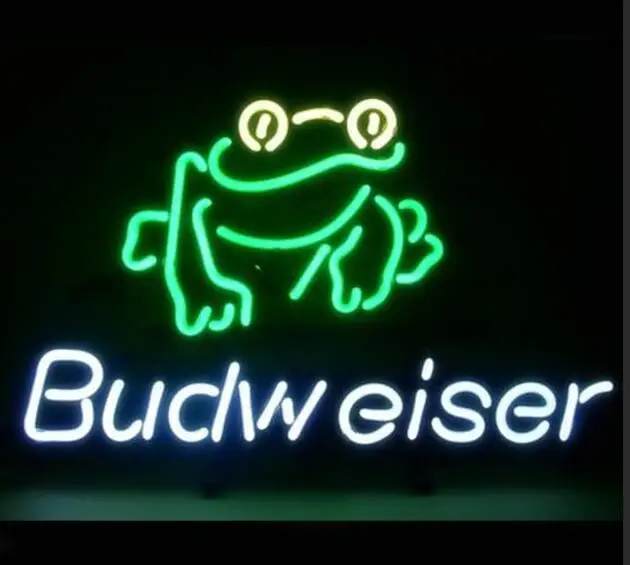 

Custom Budweiser Frog Glass Neon Light Sign Beer Bar