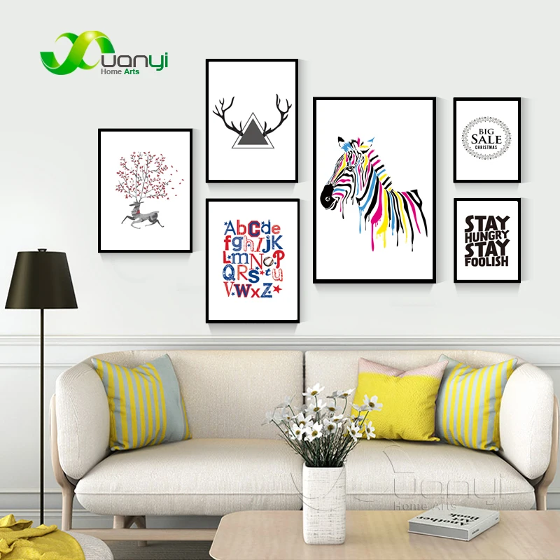

Настенные картины, 1 панель, скандинавский постер с животными, картина маслом, печать на холсте, домашний декор, картины и картины, скандинав...