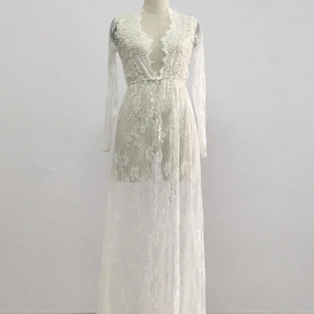 2018 Мода для беременных Подставки фотографий платье Кружева макси фантазии