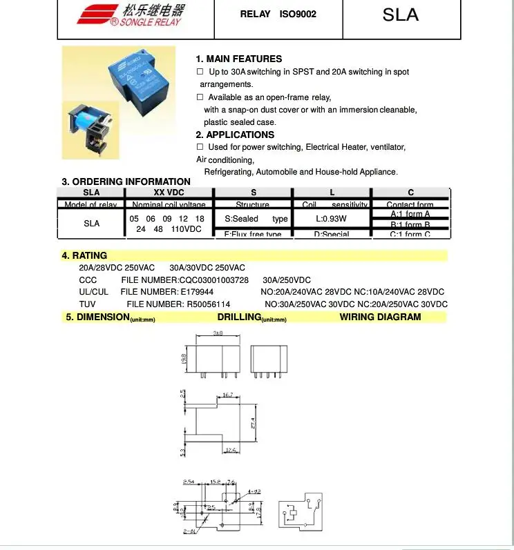 T90 6Pin 30A SLA-05V 12В 24VDC-SL-C электрические реле (набор трансформаций) Обустройство дома