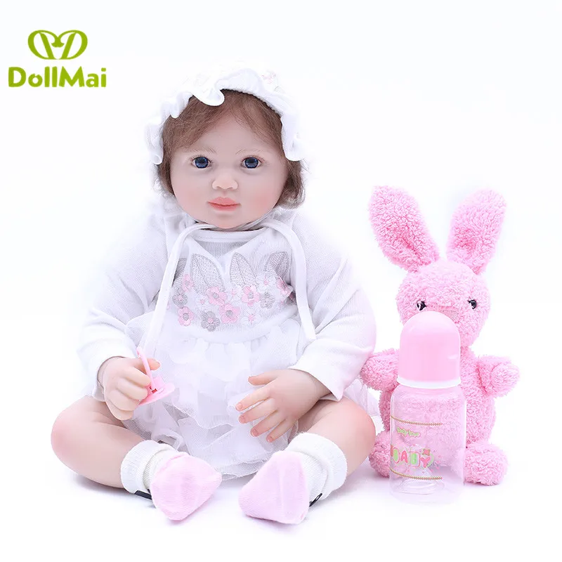Белая красивая одежда для девочек 50 см Bebes 20 дюймов силиконовая Детская кукла
