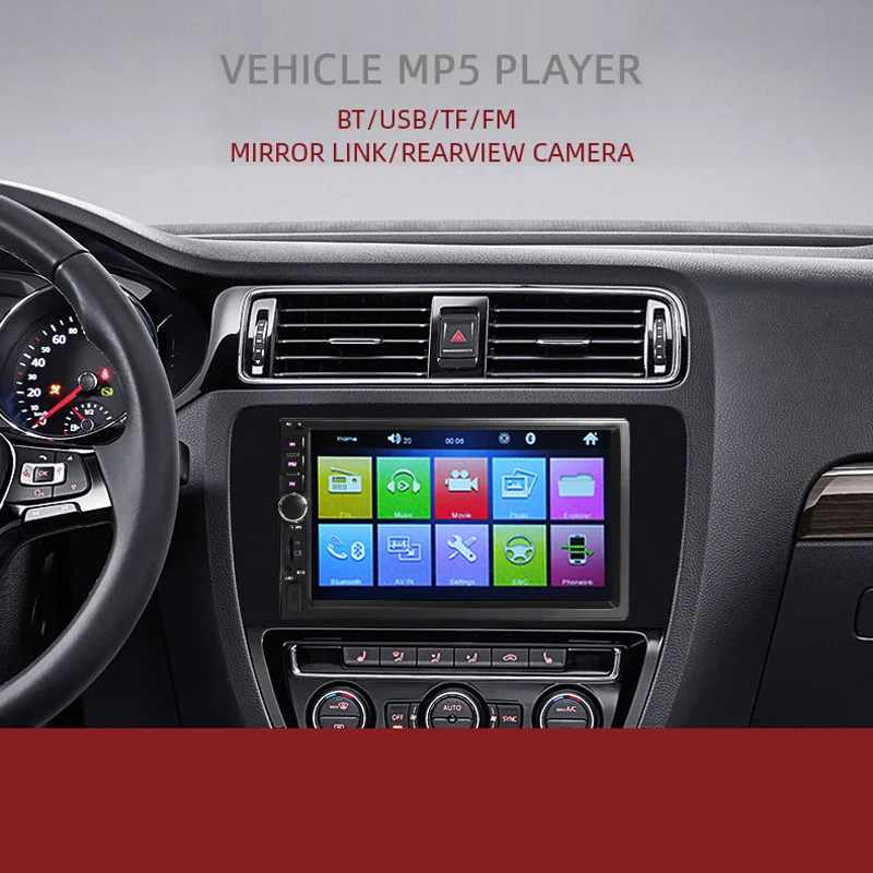 2 Din автомобильное радио 7 HD сенсорный экран MP5 плеер Bluetooth стерео FM MP4 аудио видео USB