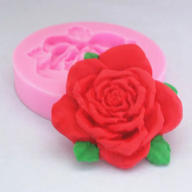 Силиконовая форма для торта с розовым цветком шоколадная ручной работы