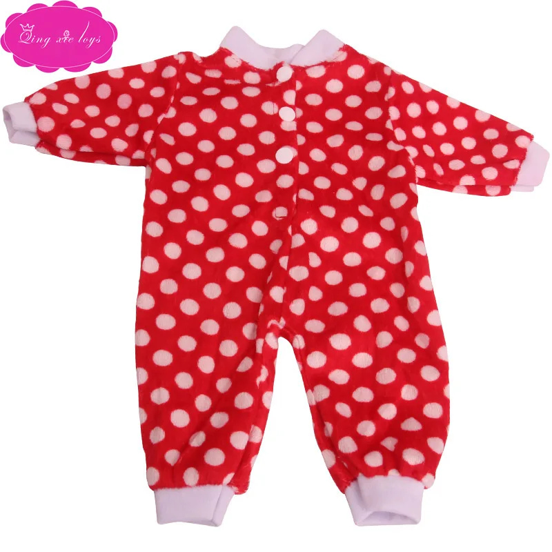 Одежда для кукол девочек 18 дюймов милый красный комбинезон в горошек