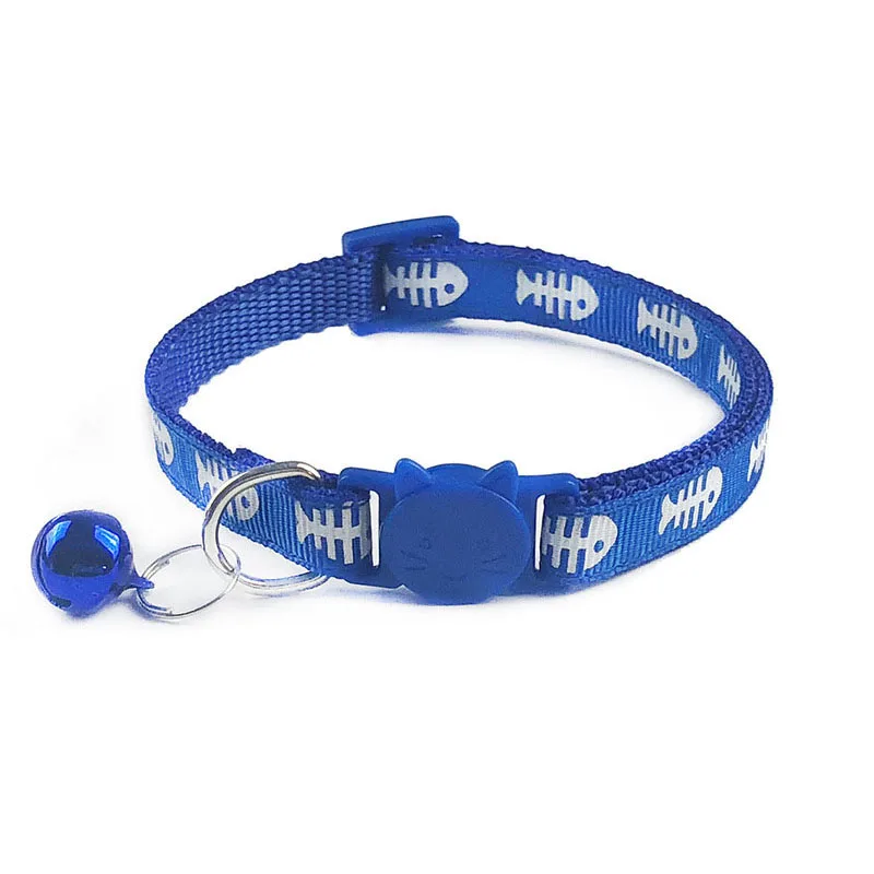 Ошейник с изображением рыбьей кости для питомцев щенков собак кошек нейлоновый