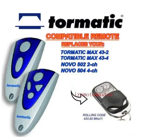 TORMATIC MAX 43-2 43-4 NOVO 502 2-CH 504 4-канальный сменный пульт дистанционного - Цена: 768.8