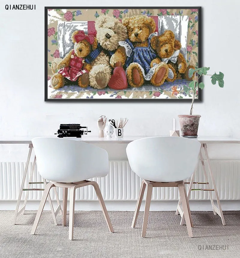 QIANZEHUI Стразы DIY пластиковые поделки алмазная живопись вышивка Danny Bears крестиком