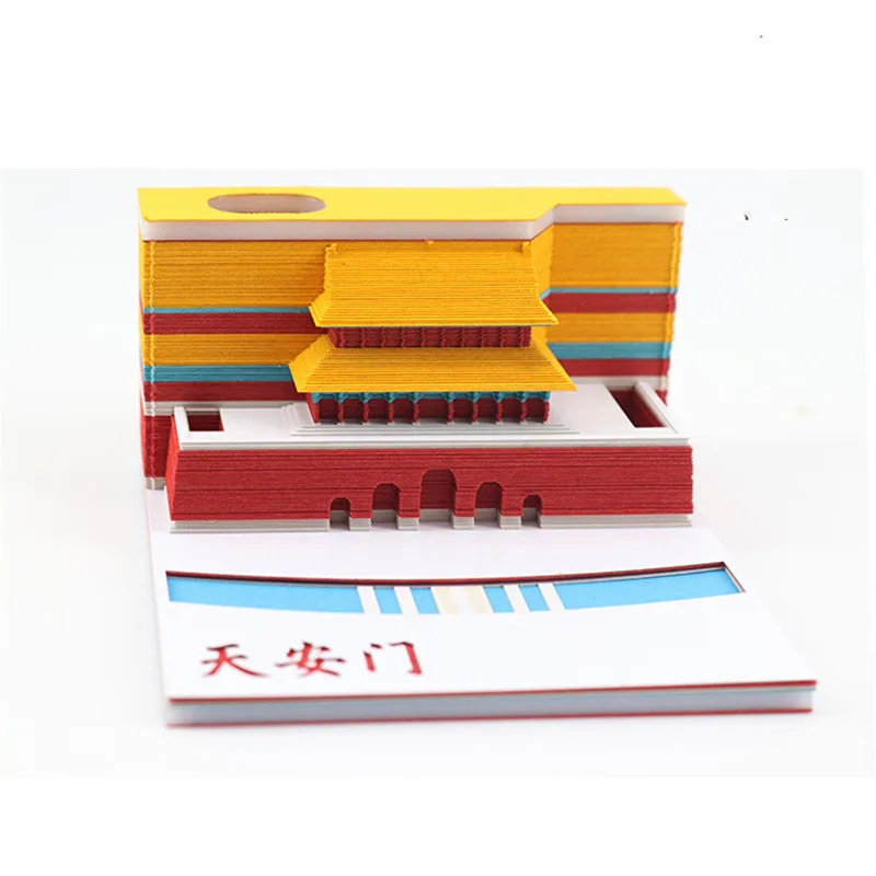 Tiananmen 3D бумажная модель блокнота чистая красная стерео наклейки на холодильник
