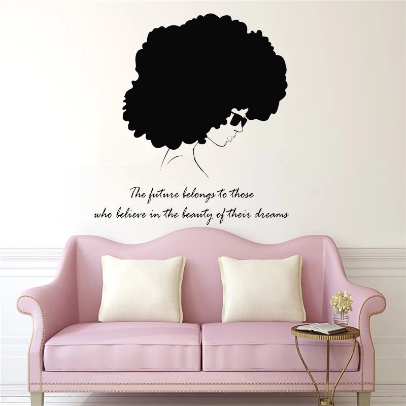 Этнический Африканский женский силуэт художественный съемный постер настенная