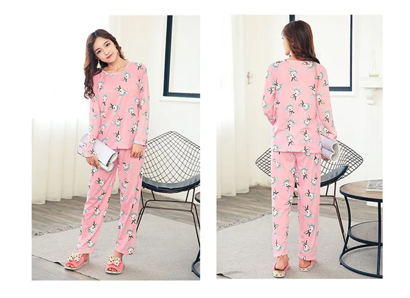 Новый список распродажа 2018 Весенняя Пижама женская Милая с рисунком из картона