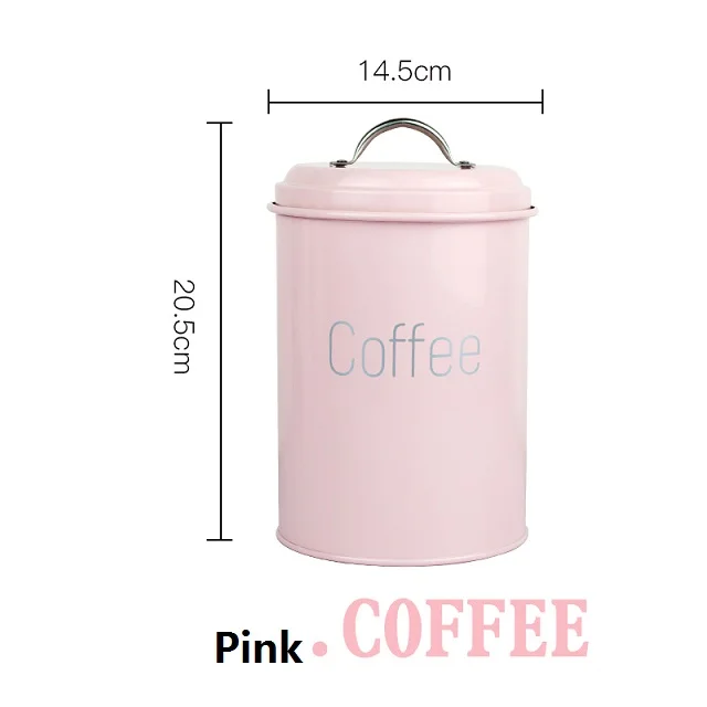 PinkCoffee 1 шт. 2L резервуар для хранения крышки стали кухонная утварь многофункциональный квадратный ящик Герметичные банки кофе порошка банки молока порошка банки - Цвет: PinkCoffee