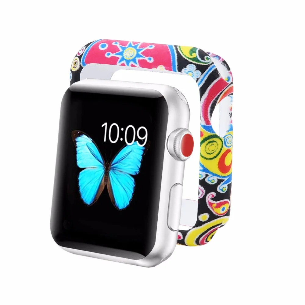 Odog мягкий чехол из ТПУ с принтом для Apple Watch TPU 38 мм 42 Серия чехлов 1/2/3 Универсальный
