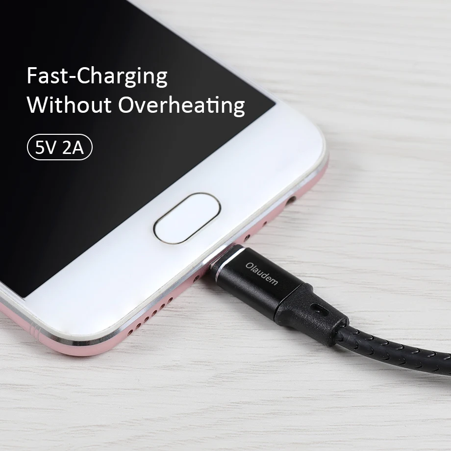 Olaudem телефонный кабель USB Micro 2A TPE Emboss шнур для зарядки все микро usb устройств на