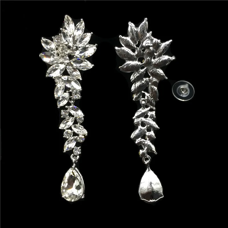 Элегантные цветочные сверкающие серьги для невесты для девочек, очаровательный серебристый цвет, бриллиантовая страза, свадебный женский подарок MY3341.
