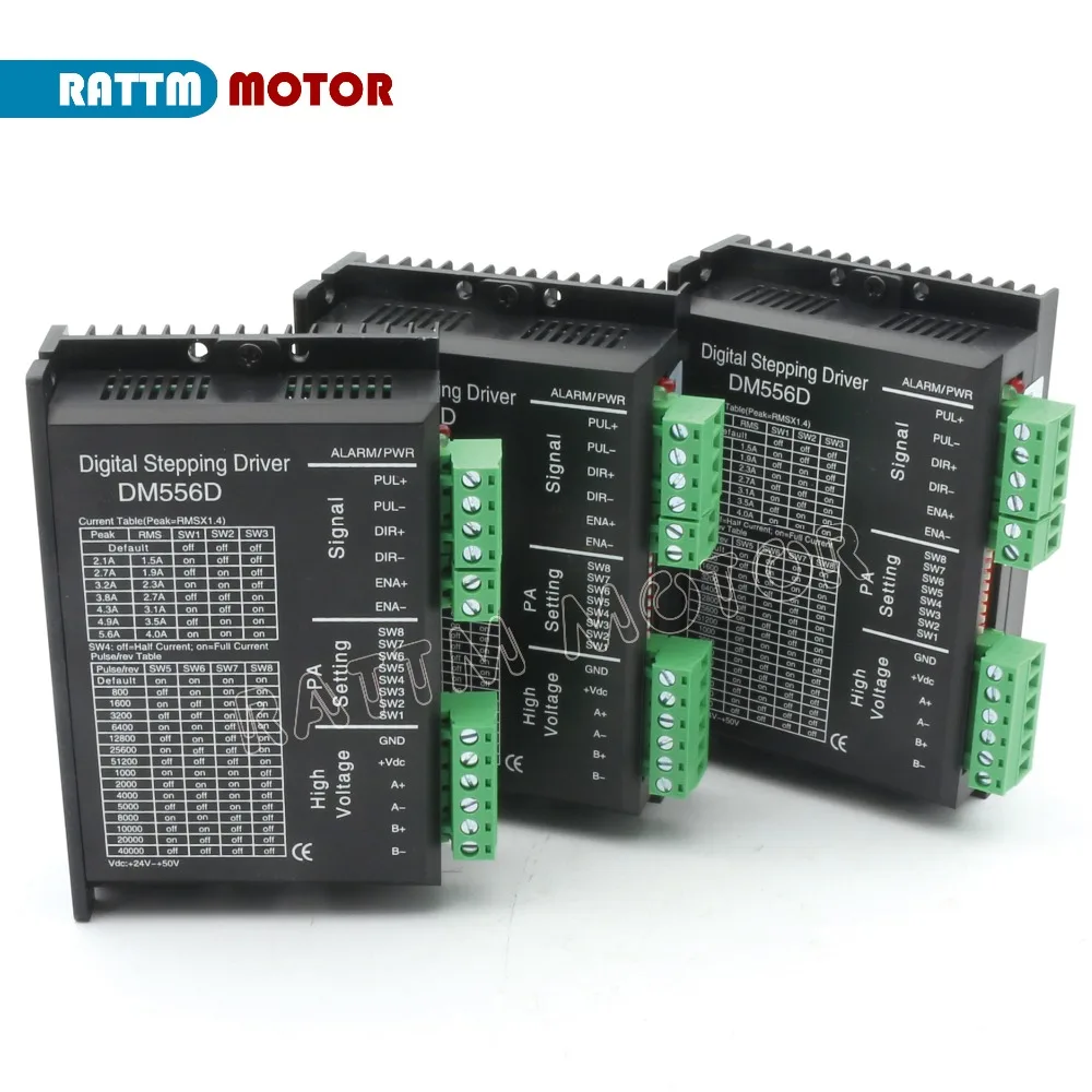 

3Pcs DM556D Digital stepper motor driver 5.6A 256 microstep High performance design fit nema17 to nema 23 motor CNC