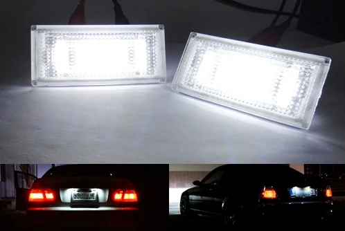 2 шт. Белый светодиодный фонарь заднего номерного знака без ошибок для 98 03 E46 2D(M3 320I