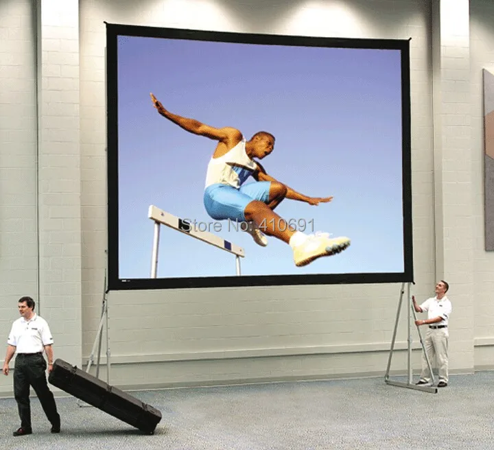 

200 inch 16:10 3D Silver Screen With Folding Frame in Mobile Case Portable 3D Projector Screen