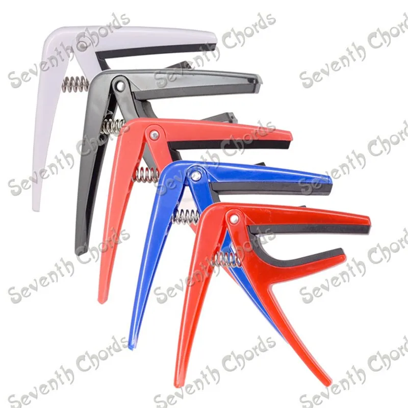 

10 Pcs Plastic Professional Ukulele Capo Single Handed Trigger Quick Change Tuner key Clamp Black Blue Red White Pink