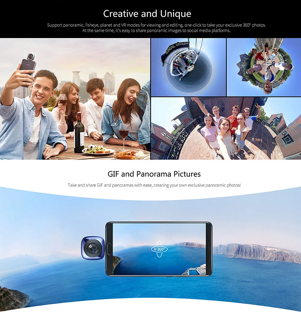 Камера HUAWEI CV60 360 Camara standard Edition панорамная камера объектив 360 градусов видео двойной 13MP Рыбий глаз объектив для смартфонов
