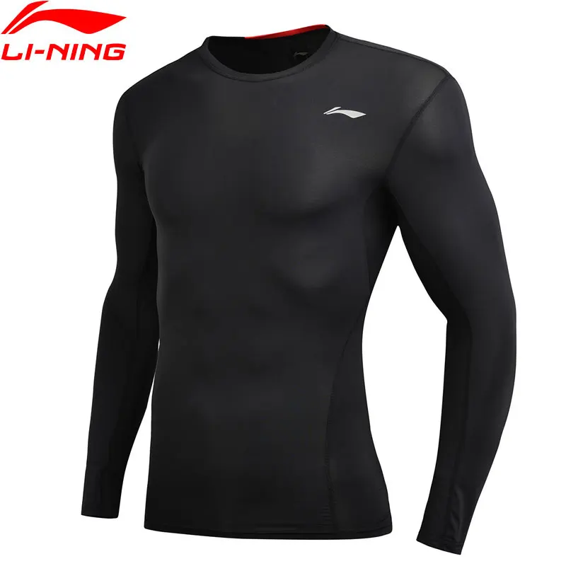Li Ning мужские футболки для тренировок плотно прилегающие базовый слой