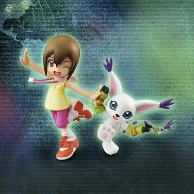 Синий Digimon Adventure Аниме Фигурка Greymon/Agumon/TAICHI/Sora/Takeru/Hikari/Gomamon/Garurumon/Yamato/Daisuke Renamon - Цвет: Синий