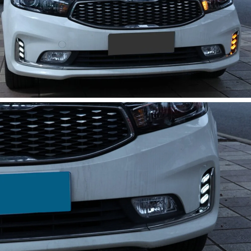 NOVSIGHT Автомобильный светодиодный дневный ходовой светильник DRL 12 В 6700 к 5-8 Вт белый/желтый/синий указатель поворота для KIA K3 D25
