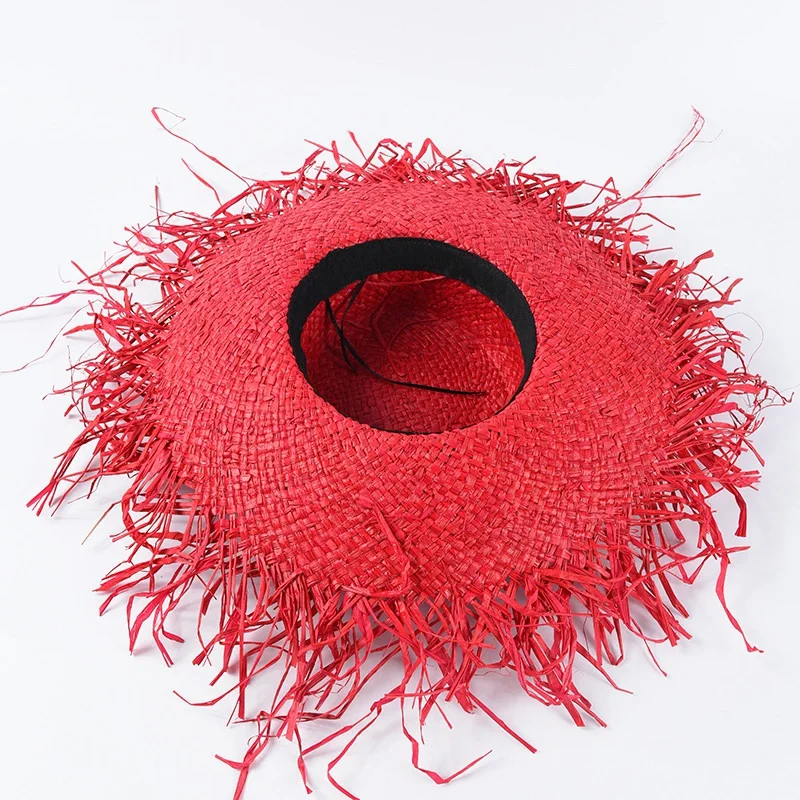 Raffia шляпы от солнца с грубыми краями и широкими полями соломенные модные плоские