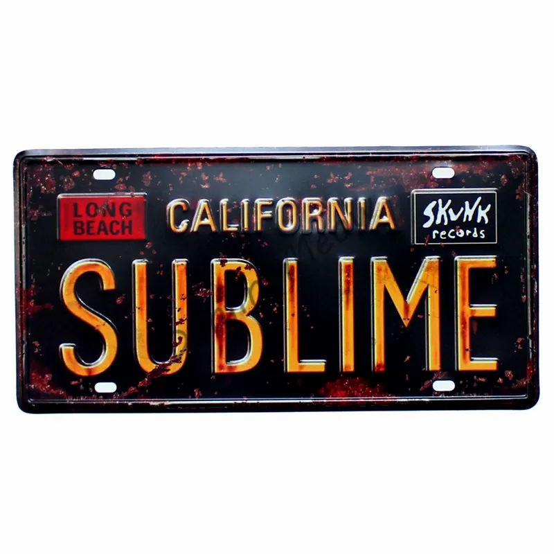 CALIFORNIA SUBLIME винтажная Автомобильная Лицензия ASSMAN металлические пластины настенные художественные ремесла винтажная железная живопись для винтажная вывеска Бар Кафе гараж плакаты WY46