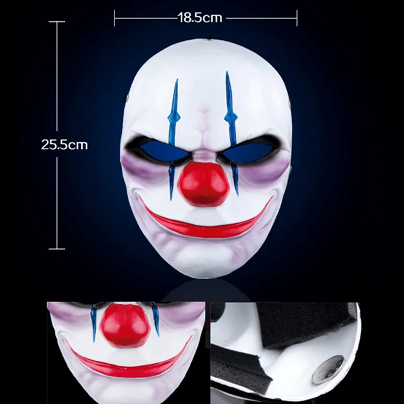 H & D Смола Payday 2 цепи Клоун Маска Тушь для ресниц террор Вечеринка Маскарад