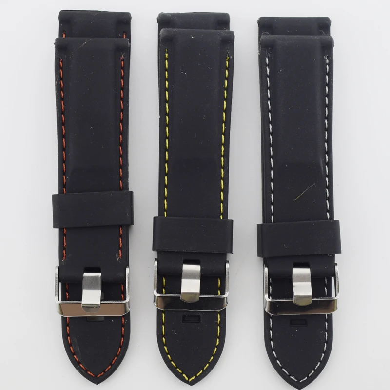 

New Fashion Trendy Army Military Silicone resin Strap Sports Wrist Watch Band 24mm black rubber watch strap