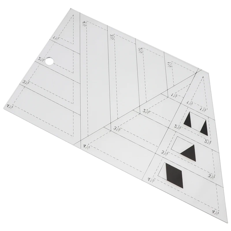 Лоскутная линейка прозрачная акриловая трапециевидная ромбовидная форма 1/4