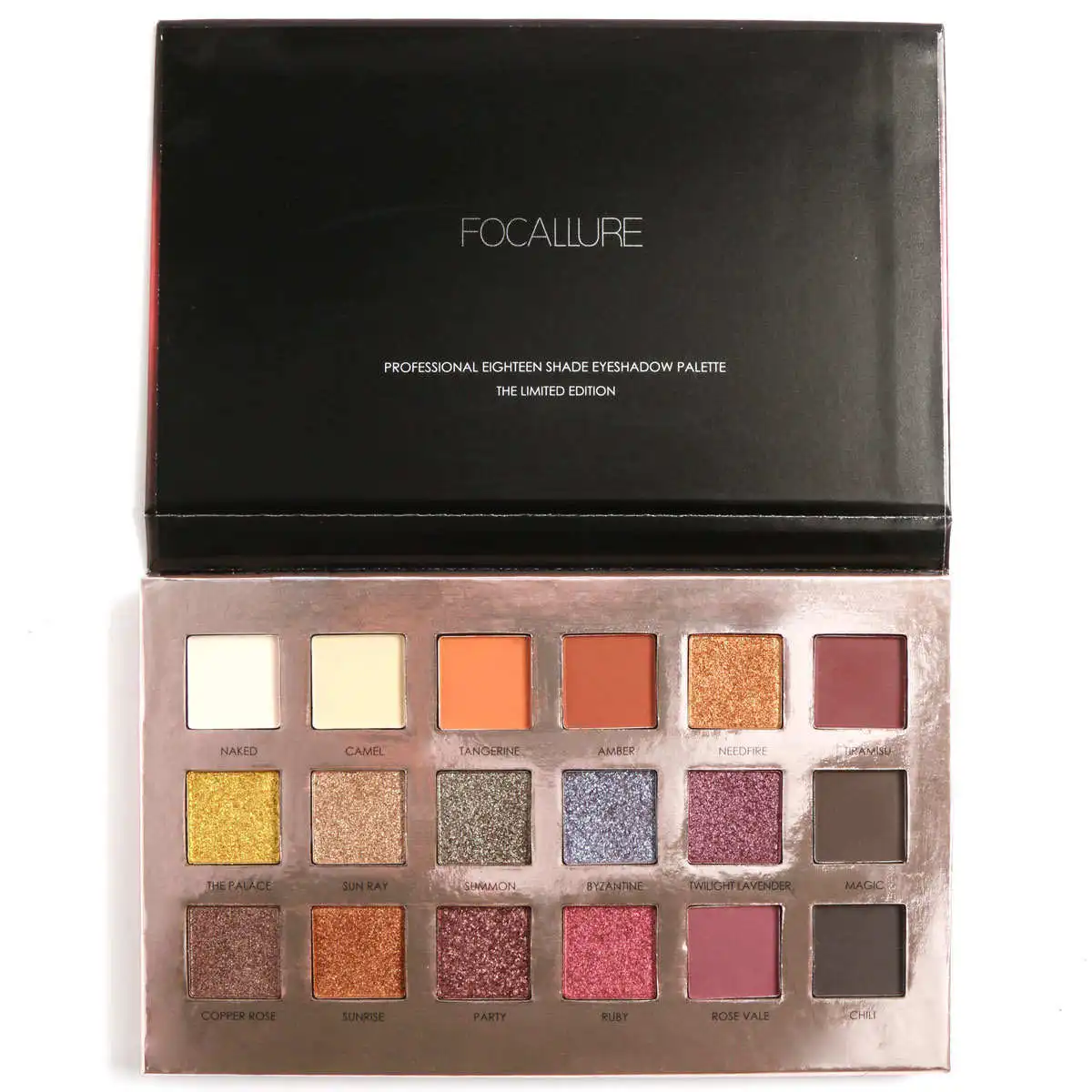 FOCALLURE 18Pcs Shades Eyeshadow Highlighter Glitter and Matte Smoky Professional makeup shadow+Blush |