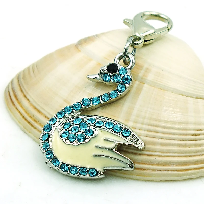 JINGLANG Модные животные Омар застежка Подвески Висячие Стразы Эмаль Лебедь DIY для