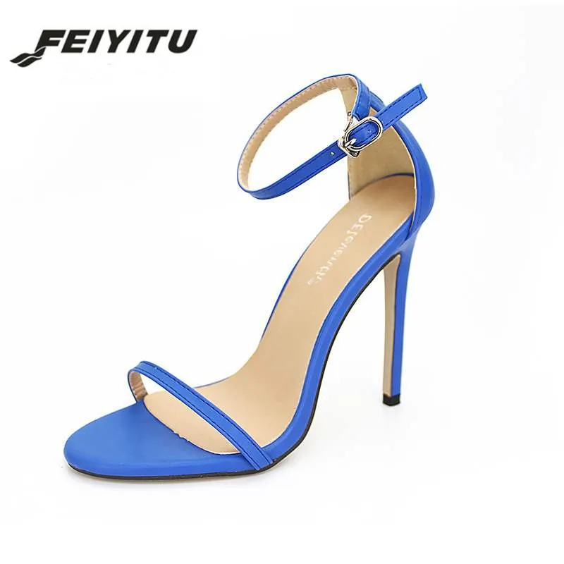 Женские свадебные туфли FeiYiTu на высоком каблуке 11 см с пряжкой большие размеры 35