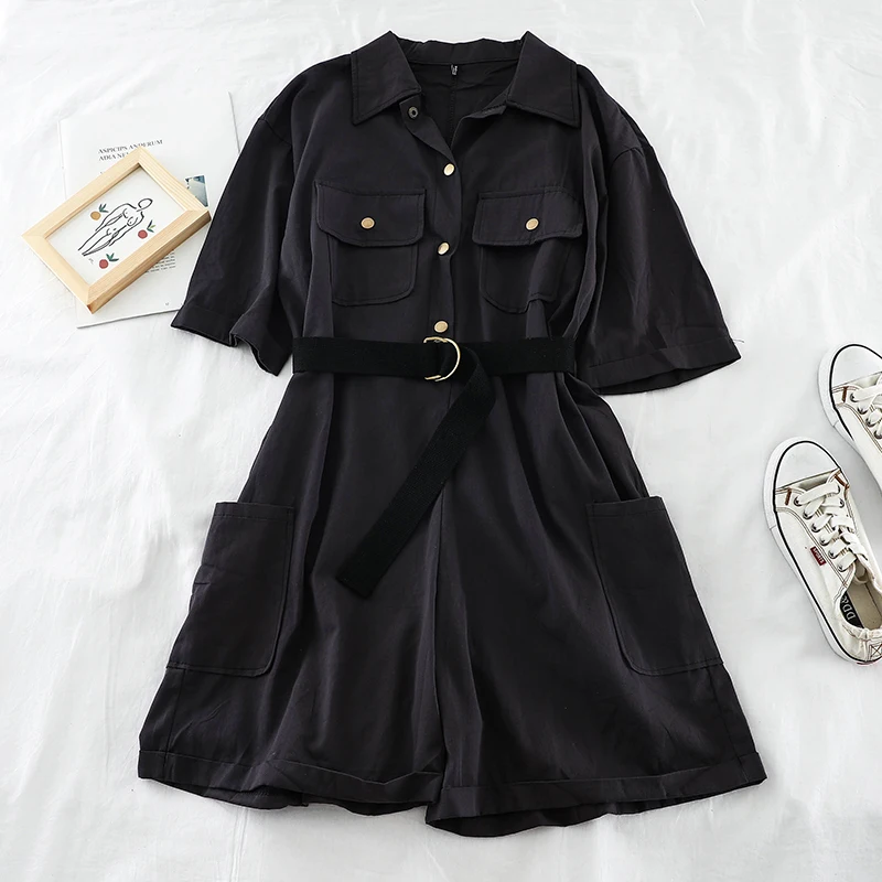 Женские повседневные Комбинезоны с поясом комбинезоны широкими штанинами и