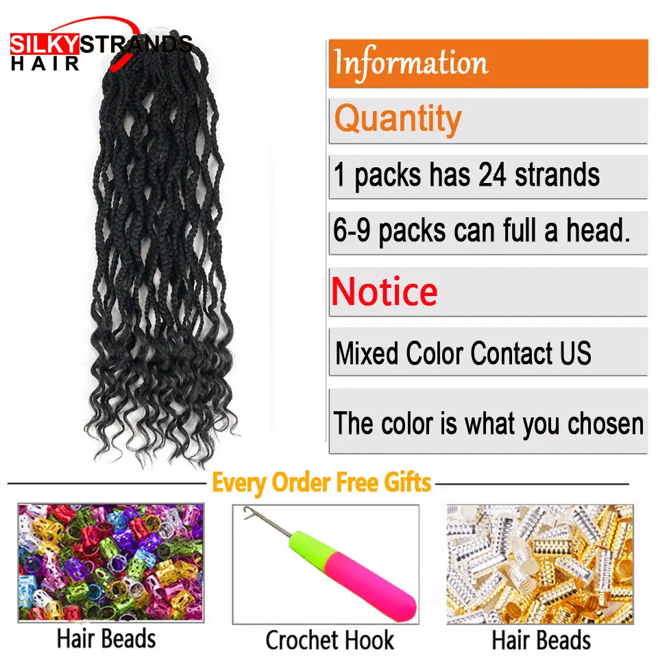 Богиня вязаный крючком долгий ящик косы прически расширения Kanekalon синтетических