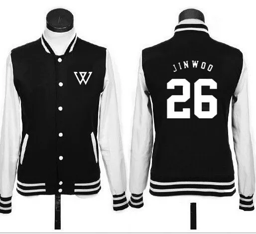 2018 New kpop WINNER exo same paragraph Korean baseball uniform fleece jacket coat lovers k-pop Hoodies k pop Sweatshirts men | Женская