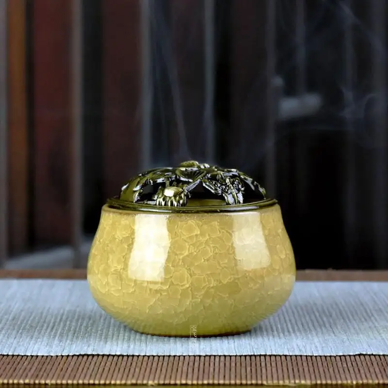 yellow Керамические горелки для благовоний портативный фарфоровый курильщик буддизм ладан держатель домашний Чайный домик Йога Студия 10 шт. благовония подарок - Цвет: yellow