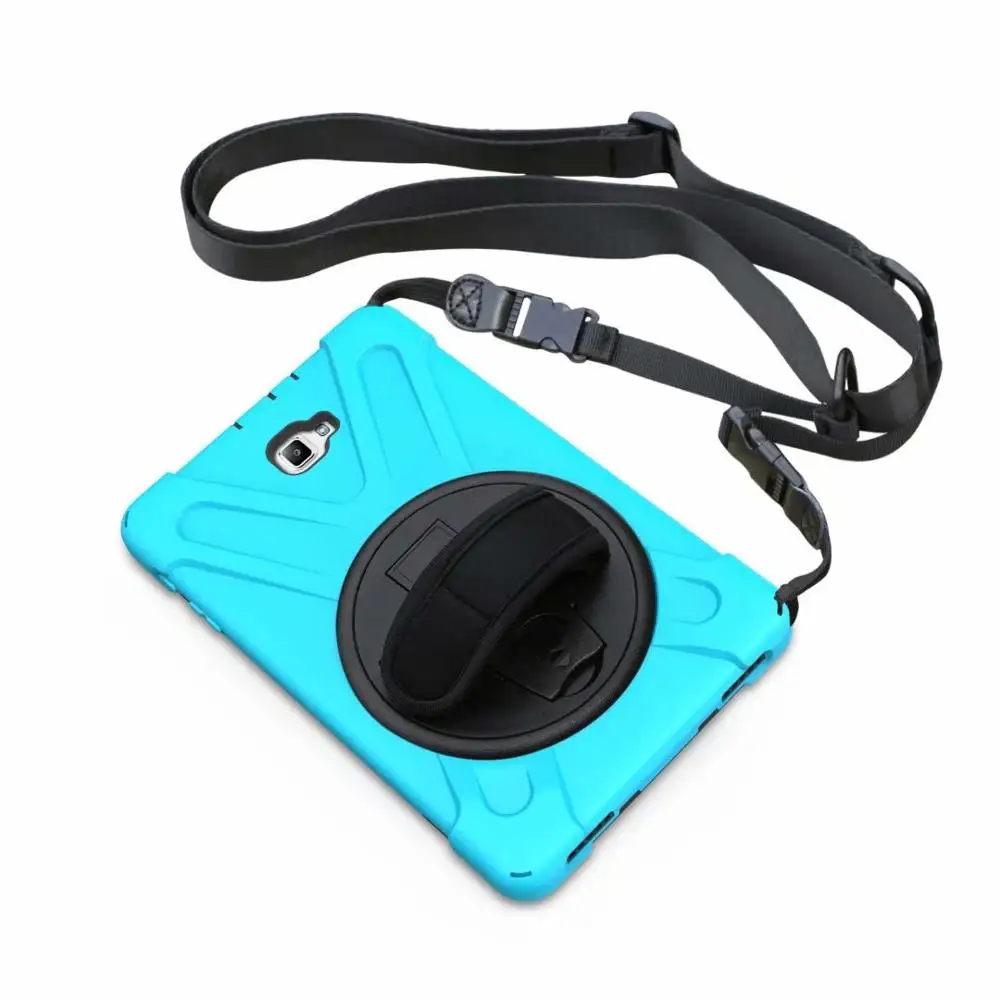 LightBlue Strap Для Galaxy Tab A 10,1 чехол, ударопрочный сверхпрочный защитный чехол для samsung Galaxy Tab A 10,1 T580 T585 - Цвет: LightBlue Strap