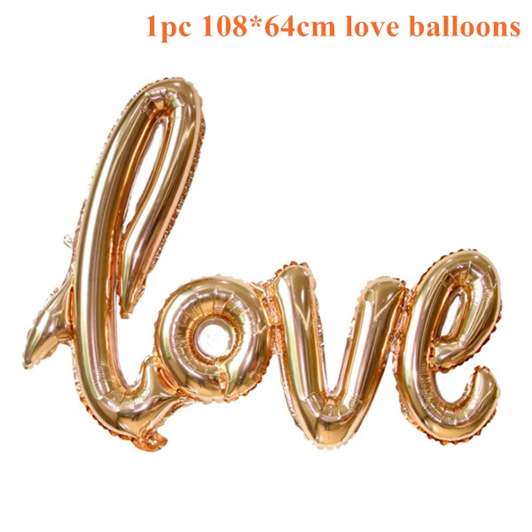 1pcs Rose gold LOVE 5 шт. 18 дюймов Гелиевый шар розовое золото сердце алюминиевая фольга надувные воздушные шары на день рождения бальное свадебное украшение Поставки - Цвет: 1pcs Rose gold LOVE